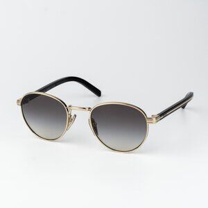 Prada Men Sunglasses Gold Grey Gradient Round PRB52S ZVN02C NEW AUTHENTIC